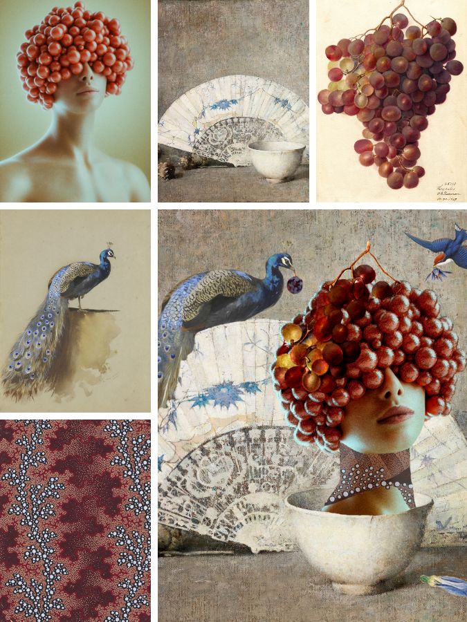 grille d'étapes exemple d'un collage numérique